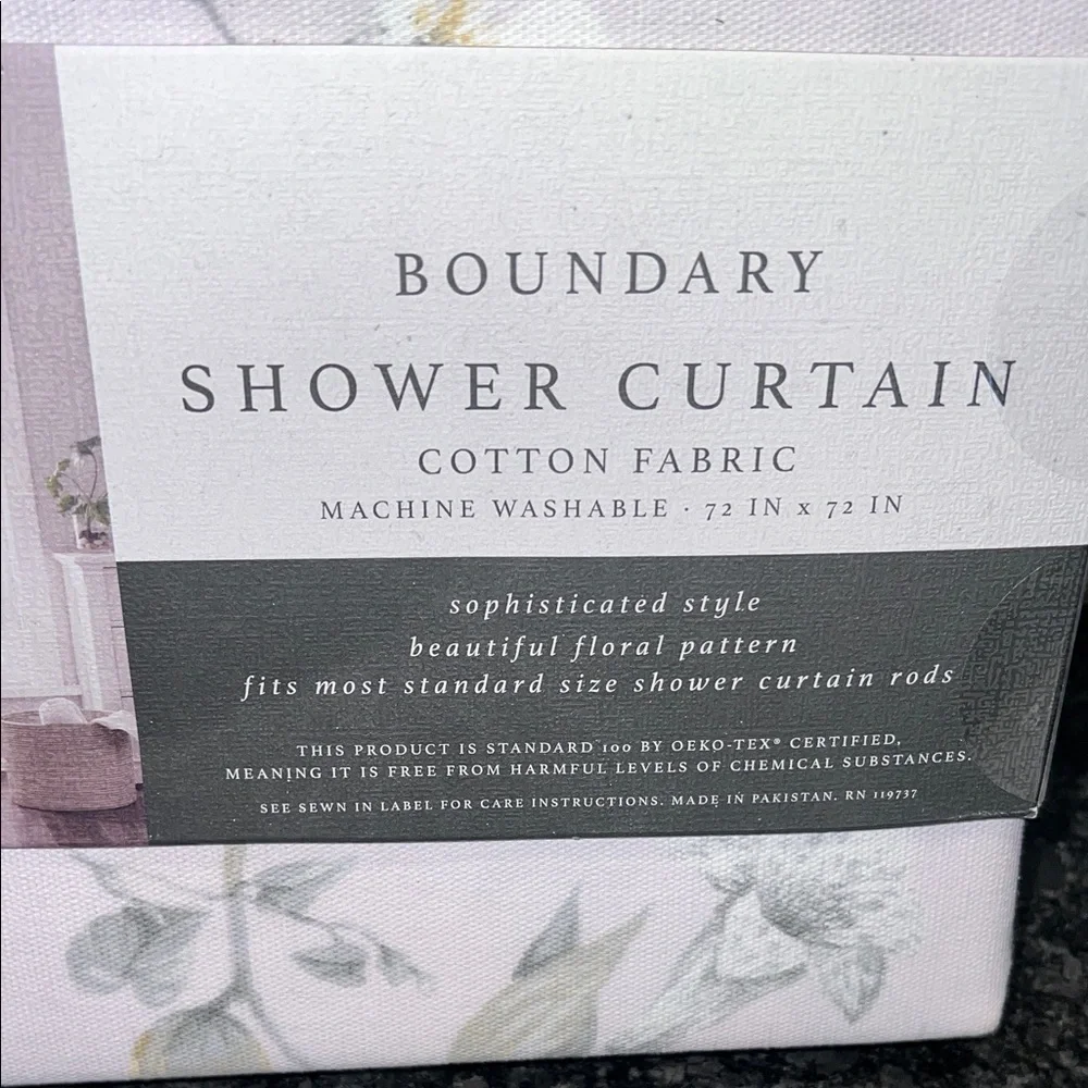 Boundary Floral Fabric Shower Curtain - new in pkg.